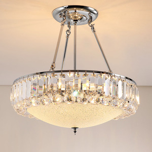 Gold <b>Crystal</b> Round Chandelier Alabaster Shade E26 <b>LED</b> Living Room <b>Ceiling</b> <b>Light</b> 2700K Warm White Stainless Steel Remote Control - Product Image 6