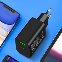 Kabel pengisi daya dinding Pd20W, colokan EU 20W, pengisi daya dinding USB ganda QC 3.0 A/C tip-c untuk Apple iPhone CE disetujui OTP untuk kamera