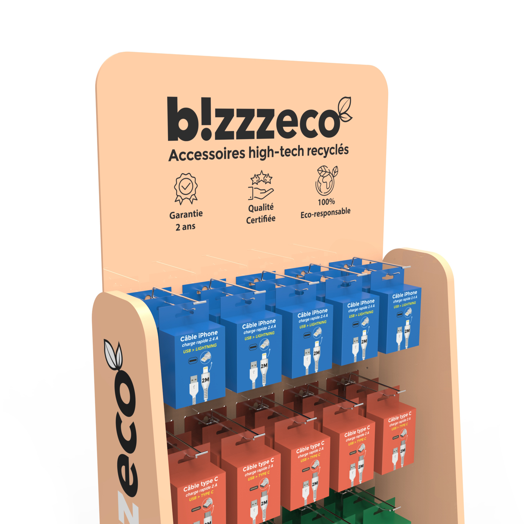 Customized Modern Wood Pegboard Display Stand with Durable Hooks for Cellphone Accessories Painted Finish — view 5
