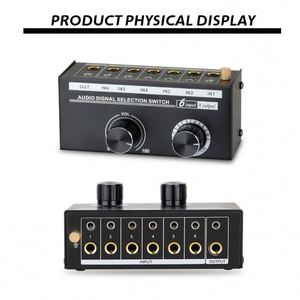 Commutateur de sélection de signal directionnel L/R, sélecteur de canal sonore stéréo, boîtier de sélection audio 3,5/6,5 mm 6 entrées 1 sortie - Product Image 2