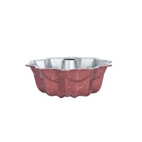 Moule à gâteau en acier au carbone, forme citrouille, motif floral, pour pain cheminée creux, compatible four, Yongkang, vente en gros, rose