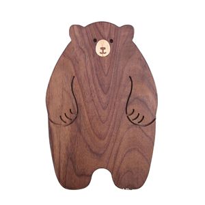 Cartoon Bear Solid Wood Serving <b>Tray</b> For Dessert And <b>Snacks</b> Afternoon Tea Party Use Decorative Design - Product Image 2
