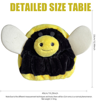 Housse de casque de moto en peluche abeille mignonne à prix réduit, avec remise en gros, motif animal 3D de dessin animé, pour casque intégral, pour motards