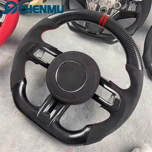 Accessoires de volant sport en fibre de carbone à fond plat personnalisés pour Ford Mustang 2015 2016 2017 2018 2019 2020 <span class=keywords><strong>2021</strong></span> 2022 GT - Product Image 6