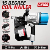 Pistolet à clous pneumatique TOUA CN100 de qualité industrielle, personnalisation OEM ODM, corps en aluminium, pour palettes, caisses et bardages, garantie 1 an