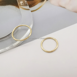 Joyería de <span class=keywords><strong>Piercing</strong></span> de Buena Calidad, Oro Amarillo Real de 14k AU585, Anillos de <span class=keywords><strong>Nariz</strong></span> en Forma de Aro, <span class=keywords><strong>Precio</strong></span> Bajo al por Mayor - Product Image 6