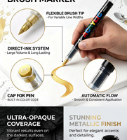 Marqueur acrylique liquide à séchage rapide, encre vive pour peinture sur carton noir, art DIY, stylos pour étudiants