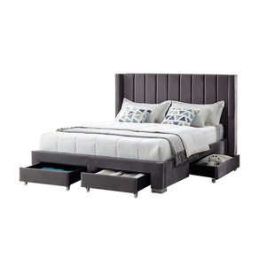 Muebles para el Hogar, Cama de Diseño para Dormitorio, Cama Tapizada Doble Minimalista de Tela, Estructura de Cama Queen Size, Muebles Modernos para Dormitorio - Product Image 3