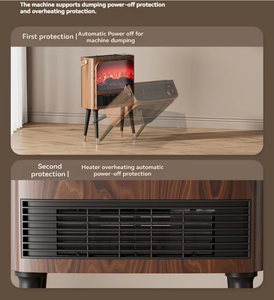 Cheminée électrique autoportante avec chauffage |   Élément chauffant PTC à commande mécanique |   Protection contre la surchauffe à flamme visible |   1 an - Product Image 2