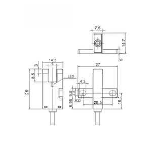 Capteur photoélectrique à fente haute fréquence ST-303PA-W 5 mm, sortie PNP, câble de 2 m, IP50 pour détection de limite - Product Image 5