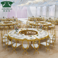 Tables de fête en gros mdf top table de mariage en demi-lune royale en forme de s
