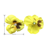 KEMIN Aksesoris Rambut Jepit Bunga Pansy Kuning Buatan Tangan, Cetak Sutra, Bunga Alami, Pasokan Langsung Pabrik, untuk Pernikahan