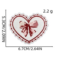 Nouveaux patchs brodés écologiques en forme de cœur et de nœud papillon, faits à la main, exquis, pour filles, à thermocoller, en sergé et chenille, pour la maison