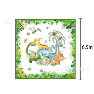 Novo Conjunto de Decoração para Festa de Aniversário Infantil com Dinossauros em Estilo Europeu, 10 Peças de Plástico e Papel, Incluindo Bandeira e Toalha de Mesa - Product Image 4