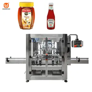 Embotelladora automática de miel Pasta Salsa Ketchup Mantequilla de maní Máquina de llenado de miel