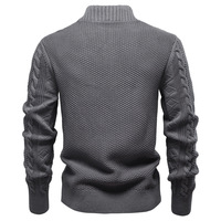 Veste en laine tricotée pour homme, fermeture éclair, col roulé, manches longues, respirante, style décontracté, automne-hiver, anti-boulochage