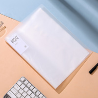 Carpeta de plástico A4 portátil impermeable para oficina, carpeta de archivos transparente de papelería, venta al por mayor