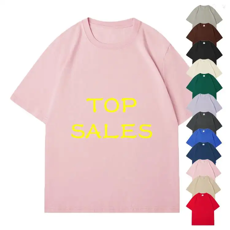 gray grey orange green brown white gold classic quality blue purple new affordable 2024 top sales pink t shirt plain cotton 100