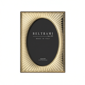 Beltrami Silver Plated Photo <b>Frame</b> with Embossing <b>Printing</b> Durable Rectangle Wood Structure Made in Italy Argento 999 - Product Image 2