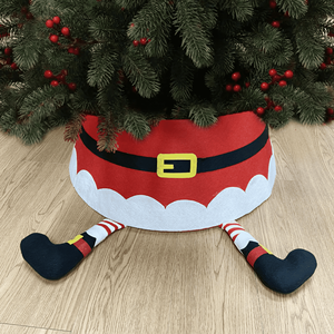 Longstar Haute Qualité Drôle Santa Jambes Arbre Jupe Festive 3D Décoration <span class=keywords><strong>De</strong></span> Noël pour Base D'arbre - Product Image 2
