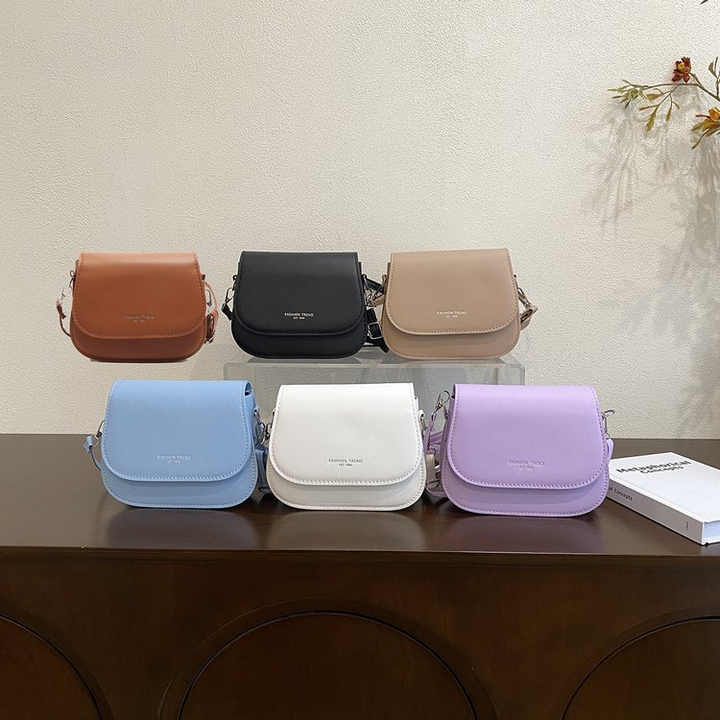 Women Small Sweet Single Shoulder Bags PU Leather Sweet Simple Handbag ...