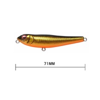 Umpan Pancing Buatan 7.1cm 7g 8 Warna, Umpan Pensil Keras Tenggelam Bahan ABS Dengan Mata 3D, Bola Bunyi, dan Kail Treble