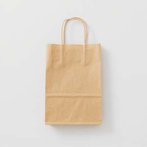 Bolsa de Papel Kraft Reciclado KM, Reutilizable para Compras, para Tiendas de Moda Femenina, Impresa en Amarillo - Product Image 2