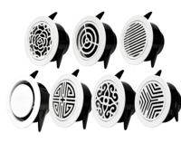 Diffuseur d'air rond ultra-fin pour plafond, 75 mm 100 mm, ABS, motif décoratif, pour système de ventilation