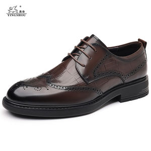 Sepatu pantofel kulit untuk pria, sepatu Formal bisnis klasik bahan Oxford bertali untuk pernikahan - Product Image 5