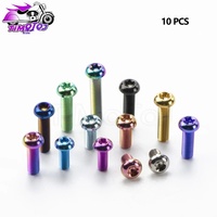 Boulons en titane TMJ M5x10/12/15/20/25mm vis à tête cylindrique à six pans creux 10 pièces pour moto voiture aéromodélisme Refit