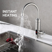 Robinet de cuisine moderne monocommande en acier inoxydable 304 poli avec douchette latérale, cartouche céramique et commande sans contact monotrou
