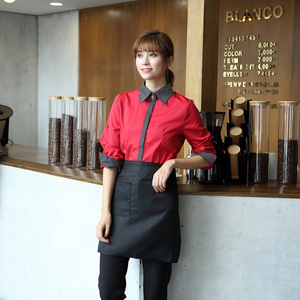 Chemises d'uniforme <span class=keywords><strong>de</strong></span> travail pour employés, style color-block, printemps et automne, manches longues, uniforme <span class=keywords><strong>de</strong></span> travail <span class=keywords><strong>de</strong></span> restaurant, chemise ajustée - Product Image 3