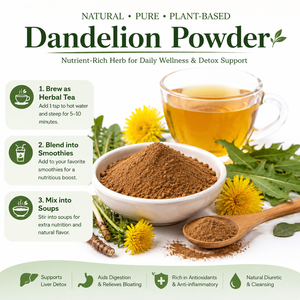 Poudre naturelle de racine et de feuilles de pissenlit — Tisane aux herbes pour le soutien du foie, la digestion et la purification du corps - Product Image 4