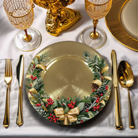 Offre Spéciale – Assiettes de Présentation de Noël Modernes et Personnalisables en PP de Luxe de 13 Pouces, Écologiques, Durables et Réutilisables pour Mariages et Dîners d'Anniversaire
