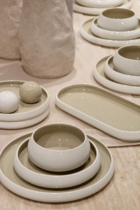 French Design High White Inspired with White Outside and Gray Inside Main Courses Available at Wholesale Prices <b>Dinnerware</b> <b>Set</b> - Product Image 6