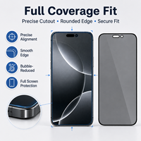 Protection d'écran en verre trempé anti-espion, design anti-regard indiscret, dureté 9H, ultra-fin 0,33 mm, compatible avec tous les modèles 12 Pro Pro Pro Max