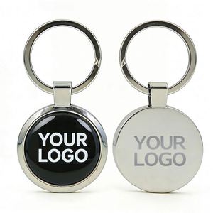 Wholesale <b>Blank</b> Plain Round Shaped Laser Logo Luxury Souvenir Made Metal <b>Ring</b> for Printing Keychain Accessories - Product Image 1