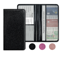 Portefeuille brillant en PU pour permis de conduire, en similicuir, grande capacité, personnalisable, pour documents d'immatriculation et de garantie de voiture