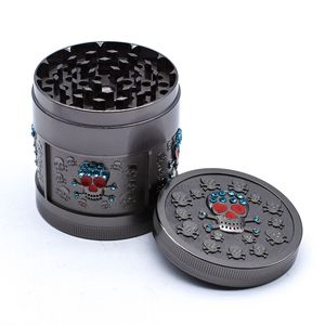 Nouveau moulin à tabac en diamant, design crânes, moulin à herbes en métal à quatre couches, moulin à épices <span class=keywords><strong>de</strong></span> 52 mm - Product Image 4
