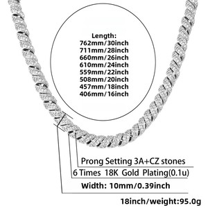 European American Twisted Hemp <b>Rope</b> <b>Chain</b> Full Zircon Cuban Hot Sale Cross-border New Street Hip-hop Unisex Personalized Trendy - Product Image 4