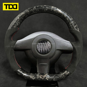 Volante TDD de Fibra de Carbono Real Compatible con Seat Leon Cupra 2013 2014 2015 2016 2017 2018 2019 Cuero Genuino - Product Image 1