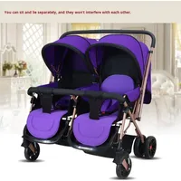 Poussette double pour jumeaux avec siège inclinable et roues multidirectionnelles en plastique, pour les enfants de 0 à 3 ans, CN