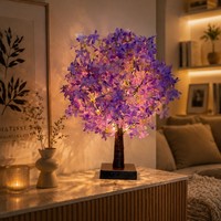 LED-Kirschblütenbaum-Tischlampe für Schlafzimmer, Wohnzimmer, Nachtlicht, Gemütliche Stimmungslampe, Desktop-Weihnachts- und Feiertagsdekoration