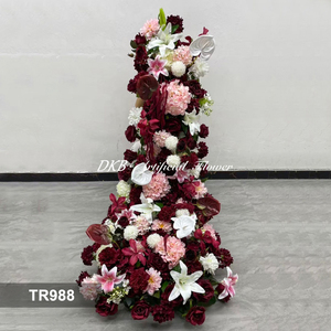 โรงงาน DKB รับทำดอกไม้ประดิษฐ์สีแดงแบบแฮนด์เมดคุณภาพสูง สำหรับตกแต่งโต๊ะวันวาเลนไทน์และงานแต่งงาน - Product Image 3