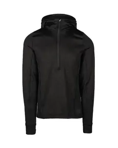 Alto rendimiento poliéster Spandex suave gimnasio deporte Golf correr con capucha cuarto de cremallera pulóver para hombre 1/4 Zip Fleece Hoodie