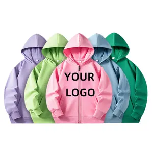 custom printed LOGO men women children zipper hoodie coat hoodie jackets garden service group parent school uniform