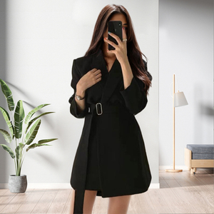 Abrigo Largo de Invierno Retro de Color Sólido con Cinturón para Mujer, Moda - Product Image 3