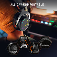 Für H3 Kabelgebundenes Over-Ear Gaming-Headset mit RGB-Beleuchtung, dynamischem Treiber, Mikrofon, ENC-Geräuschunterdrückung und Surround-Sound