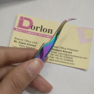Professional J Curved Volume Eyelash Extension Tweezers Rainbow Lash Tweezers Private Label Stainless Steel Eyelashes Tweezer - Product Image 1