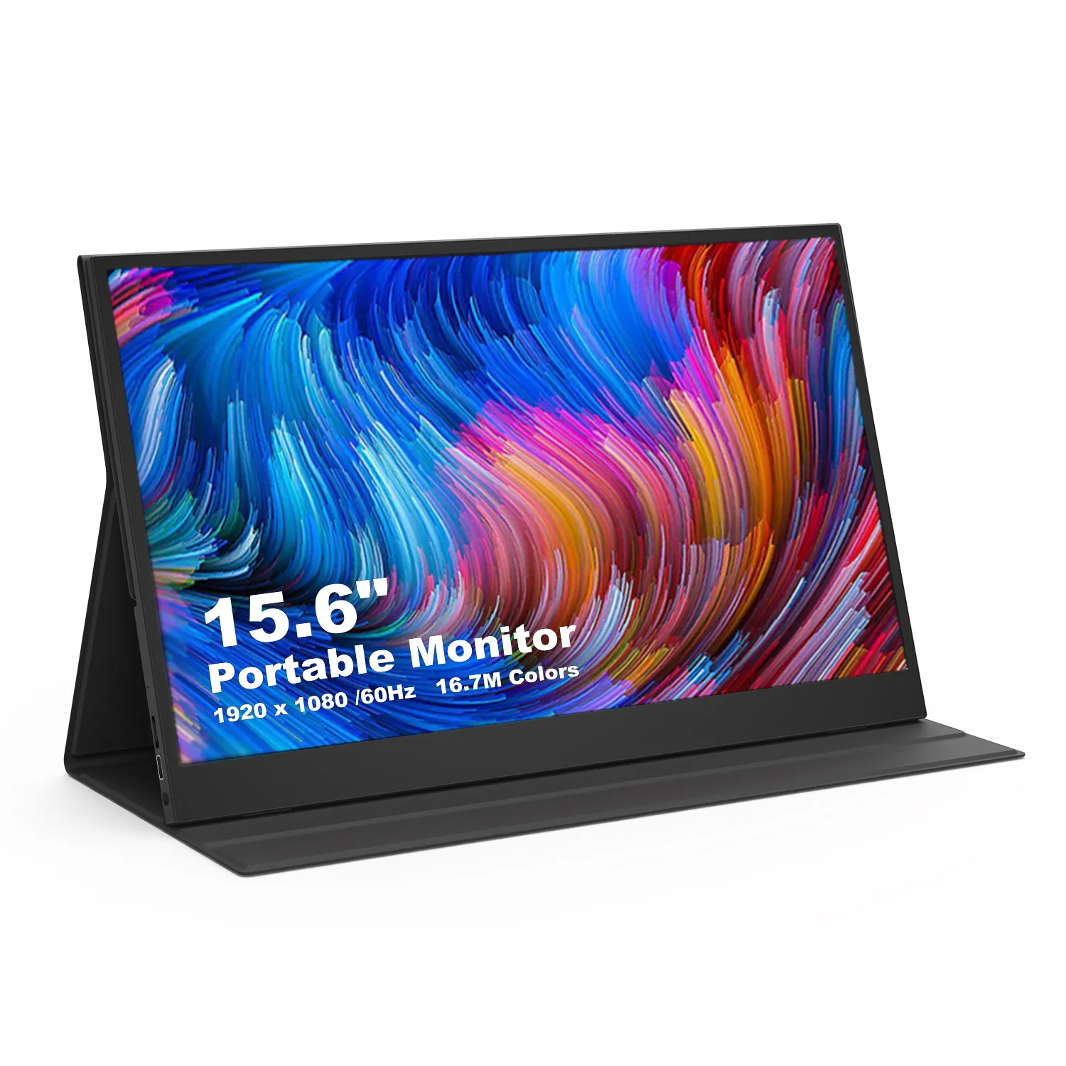 Taşınabilir Monitor1920 * 1080P IPS bilgisayar monitörü dizüstü/PC/MAC/Xbox/PS/telefon için deri çanta ile 15.6 inç HDR oyun monitörü